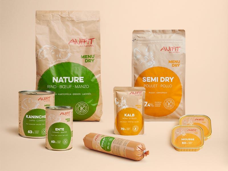 Verschiedene Verpackungsformen der ANiFiT Produkte